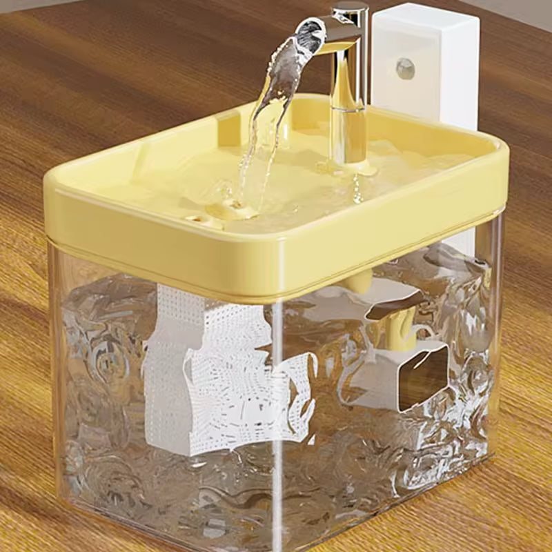 2500mah Pet Automatic Filter Fountain with Sensor Ultra Quiet Pump 1.5L Wireless Pet Water Fountain for Small Cats Dogs Supplies